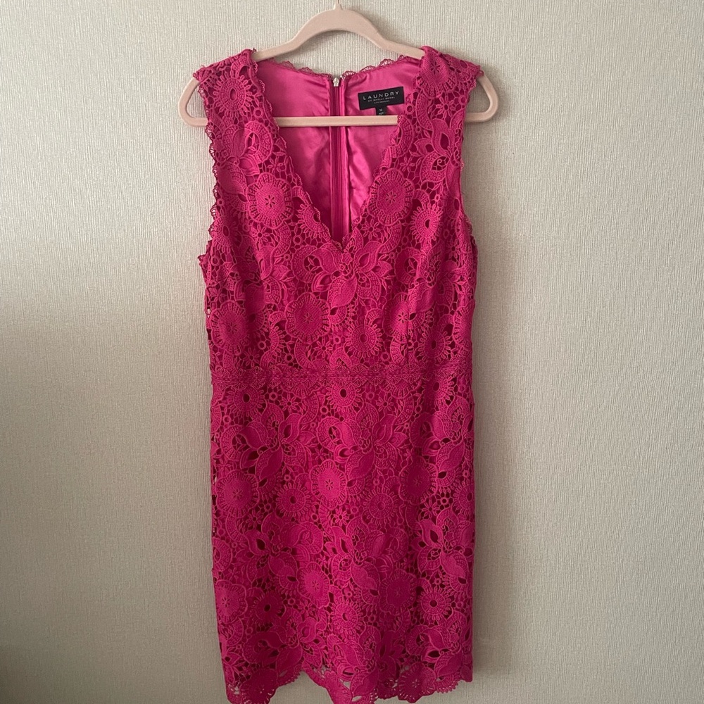 Laundry By Shelli Segal Women's Lace Dress in Vibrant Pink